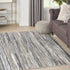 8' X 10' Cream Abstract Distressed Area Rug